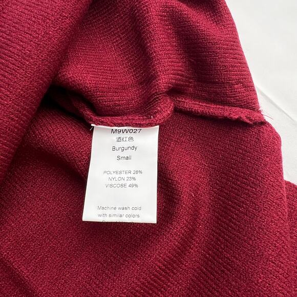 Niubia Women's Oversized Batwing long Sleeve turtleneck Red Wine Sweater S - Picture 8 of 8